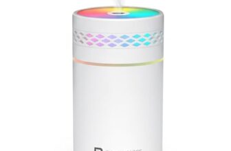 Portronics Magma Lite Type-C Powered Humidifier with RGB Light, 260ml Water Tank, 35ml/h Mist Output, Continuous & Intermittent Modes, One-Button Control, for Home, Car & Bedside (Water Use Only)