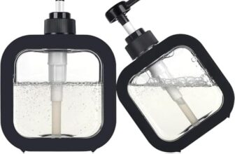 KASIVA Handwash Dispenser Bottle Soap Dispenser Liquid Soap Dispenser for Wash Basin Hand Wash Bottle for Home Dispenser for Bathroom Pump Bottle Dispenser Liquid Handwash Dispenser(Black,Pack of 2)