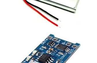 INVENTO 1Pcs 3.7V 450mAh 40x20x6mm Li-ion Lithium-ion Rechargeable Battery with TP4056 Battery Charger Module