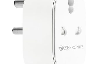 Zebronics ZEB-SP116, Smart Wi-Fi Plug Compatible with Google Assistant & Alexa, Supports Upto 16A and Comes with a Dedicated APP That Features Scheduled Control and Energy Monitoring.