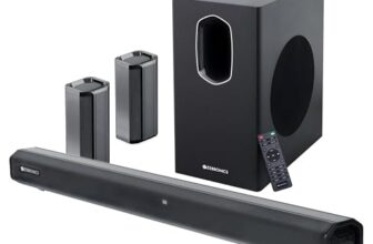 ZEBRONICS Juke BAR 7600 Soundbar, 300 Watts, 5.1 Surround, Dual Rear Satellites, Triple Driver Soundbar, 6.5″” Subwoofer, Bluetooth 5.0 | HDMI (ARC) | Optical | USB | AUX