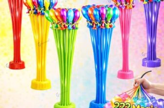 GRAPHENE Holi Magic Water Balloons Set of 6 Bunch (222 Balloons) With Tap Adapter Latex Eco Friendly Vibrant Multicolor Non Toxic Auto Tie Quick Fill No Mess Easy Use for Kids Boys Girls Summer Fun