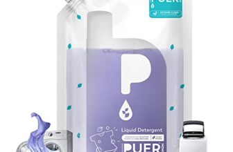 PUER Liquid Detergent Intense Clean French Lavender 1800ml Refill Pouch for Front & Top Load Washing Machine | Plant Based & Eco Friendly | Tough Stain Removal, Color Safe & Bleach Free