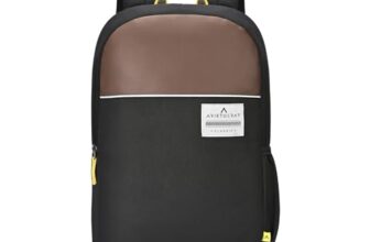 Aristocrat Lava 17 Inch Compatible Laptop Backpack 25L | Premium Durable Fabric | 2 Compartments with Side Bottle Pocket | Padded Backpanel | Office & Travel Backpack for Men & Women (Black)