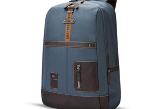 Gear Classic 6 18″/31L Antitheft Large Faux Leather Water Resistant Laptop backpack/Laptop backpack/Casual Backpack/Daypack/Travel Backpack/College Bag For Men/Women(Teal-Brown)