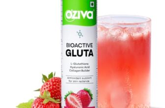 OZiva Bioactive Glutathione Tablets for Radiant Skin – 15 Effervescent Tablets (Pack of 1) | L-Glutathione, Vitamin C, Lycopene For Skin Glow & Anti-Pigmentation | Strawberry Swirl