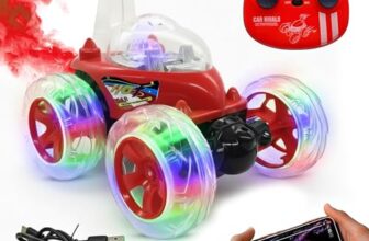 Zivvy Stunt Racing Car Red | Forward/Backward & Left/Right Steering | LED Lights, Music & Spray Effect | Bluetooth Control | Rechargeable | Best Gift for Boys & Girls 2 3 4 5 6 7 8+ Years