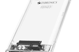 Zebronics 2.5″ SSD/HDD Enclosure, Max. 4TB Storage, Upto 5Gbps Transfer Speed, Tool-Free Slide Design, USB to Micro B Connector, Windows, Mac, Linux Support, Transparent Case (CSH101)