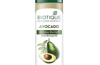 Biotique Cado Stress Relief Avocado Stress Relief Body Massage Oil | Heals and Hydrates dry skin | 100% Botanical Extracts | Suitable for All Skin Types | 200ml