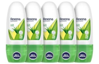 Rexona Aloe Vera Underarm Roll-On Deodorant for Women | 72 Hours Long-Lasting Odour Protection | 0% Alcohol, Safe on Skin | 25ML (Pack of 5)