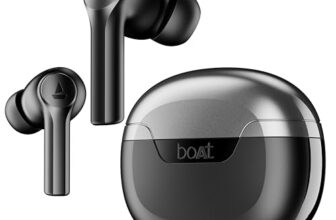 Boat Airdopes 300, Cinematic Spatial Audio, 50HRS Battery, 4Mic AI ENx, Fast Charge, App Support, Low Latency, IPX4, v5.3 Bluetooth Earbuds, TWS Ear Buds Wireless Earphones with mic (Gunmetal Black)