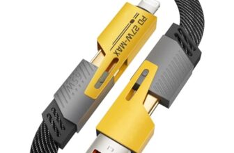amazon basics Quad Pro 4-in-1 Metal Flat Braided Indestructible Smartphone Usb Cable (1.5m, 60W) Ultimate All-in-One Charging Solution, Black