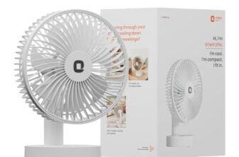 Orient Electric Elfie Rechargeable Personal Fan | 90° Adjustable Airflow | 1800 mAh Battery | 4 Speed Modes | Quiet Operation | USB Type-C Charging | Compact Mini Fan (White)