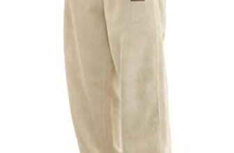 Samfor Men’s Comfortable Baggy Corduroy Pants | Relaxed Fit Stretch Waist Trousers for Everyday Wear | Casual Trouser for Man Cream