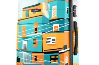 Safari Oasis Trolley Bag Large Size, 77 cms Printed Hard Side Travel Bag for Men and Women, 8 Wheel Luggage Suitcase for Travelling