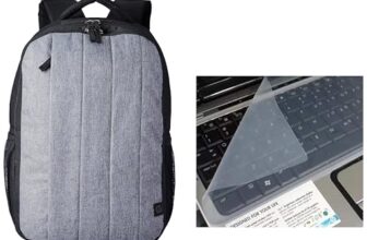 HP Combo 330 15.6-inch Laptop Backpack/Trolley Pass-Through; Padded Back Panel; Padded air mesh Panel/Hand wash and air Dry with LS LAPSTER Universal Silicone 15.6″ Keyboard Protector Skin