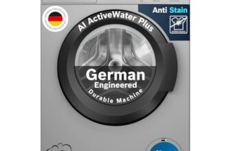 Bosch 8 kg 5 Star Front Load Fully-Automatic Washing Machine, Steam Hygiene, AI ActiveWater, 15 Wash Programs, No Tangle or Wrinkle, SoftCare Paddle, Shiny Silver, WAJ2826BIN