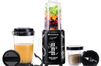 Wonderchef Nutri Blend Smart 3 Jar Automatic Mixer Grinder with Dual Pulse Function|22000 RPM|100% Full Copper Motor|3 Unbreakable Jars|500 W|2 Years Warranty|Recipe book by Chef Sanjeev Kapoor| Black