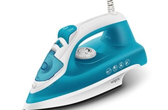 Wipro Vesta 1380 watts Mini Plastic Steam Iron for Travel,Smart light sensor, 250ml Water Tank, Self Cleaning, 20g/min Steam,Vertical & Horizontal Steaming, .8g/steam shot burst,2 Year Warranty,Blue