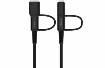 UTRAX 4-in-1 Type-C & Lightning Cable with 60W Fast Charging, 480Mbps Data Sync, PD Technology, Compatible with All Type-C and Lightning Devices