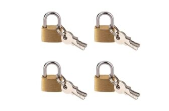 Eagean Automatic Mini Locks with Keys for Luggage, Backpacks, Bulk Tiny Padlocks for Jewelry Box, Gym Bags, Diaries (25mm) (4)