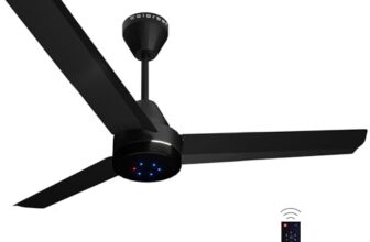 Colorbot Stella BLDC Ceiling Fans 1200mm | BEE 5 Star Rated 370 RPM | Savings up to 65% | Remote Control (Boost, Timer, LED, Reverse Mode) | 4 Years Warranty (Charcoal Black)