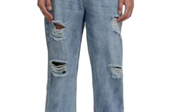 Highlander Men’s Loose Fit | Mild Distress | Light Fade Jeans | Relaxed & Trendy | Comfortable Modern Edge