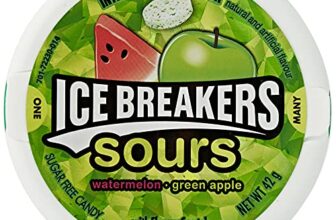 Icebreaker Sours Watermelon, Green Apple Sugar Free with Flavor Crystals, 1.5 Oz 42 G