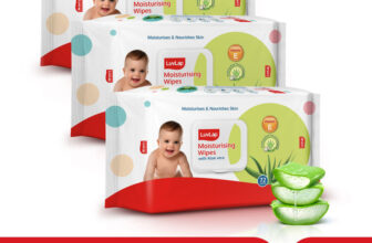 LuvLap Paraben Free wipes for baby with Aloe Vera, 72 wipes/pack with Lid(216 Wipes)