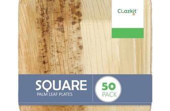 Clazkit 50 Pack Areca Square Deep Bowl| Like Wooden Bamboo | Eco Friendly, Biodegradable, Use and Throw Small Dona | for Serving Pasta, Soup & Snacks | Birthday, Wedding & Party (4″X 4″)
