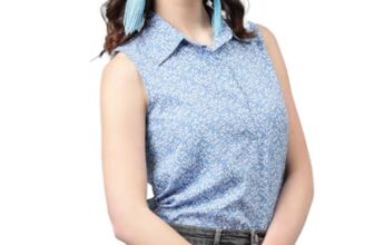 KOTTY Women’s Oversized Fit Printed Spread Collar Casual Shirt