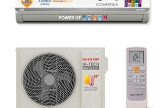 SHARP 1.5 Ton 5 Star 5 -in-1 Convertible, Turbo Cool Technology, Anti-Corrosive Gold Fin Coating, Inverter Split AC, AH-SI18V5B-GC