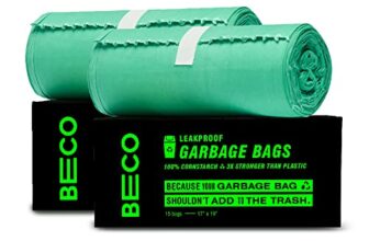 Beco Eco Friendly Compostable Garbage Bags for Dustbin | 30 Pcs | Small 17 X 19 Inches | Pack of 2