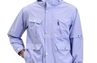 SNITCH Men Casual Jacket | Relaxed Fit High Neck Full Sleeve Solid Pattern | 100% Polyester, Zippered Closure, Machine Washable, Durable & Comfortable |Light Lavender, XXL