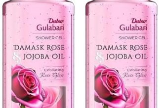 Dabur Gulabari Shower Gel-Damask Rose & Jojoba Oil-250ml|Rose Extract Beads for Exfoliation|Damask Rose Fragrance|No Parabens & Silicones|99% Pure Glycerine|100% Soap Free Body wash (Pack of 2)