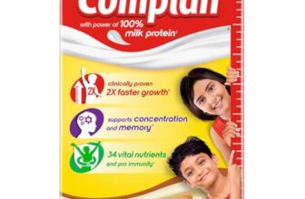 Complan Nutrition Drink Powder for Children, Kesar Badam Flavour, 500 g Carton | Nutrition drink for kids with protein & 34 vital nutrients with free Shaker