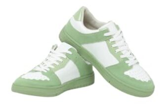 SNITCH Men’s Sneakers | Minimalist Design with Perforated Detailing | Premium Synthetic Leather, EVA Insole, TPR Outsole | Casual Wear & Semi-Formal Events | Green 45