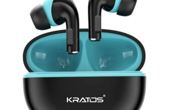 Kratos Pop Ear Buds Wireless with 50H Playtime, Noise Isolation & Clear Calls, Bluetooth Earbuds with Voice Assistant, Ear Buds with Bluetooth V 5.3 & with Type C Fast Charging, IPX4 TWS Earphones