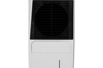 Hindware Smart Appliances Calisto 105L | Desert Air Cooler with Woodwool Pads, Inverter Compatible, Castor wheels and motorized air flow control & High Air Delivery (White & Black)