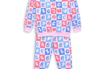 LuvLap Baby Boys Full Sleeve Sweatshirt & Pyjama Set Pack of 1, Cotton Rich Fleece, Baby Pink, M (3 to 6 Months)
