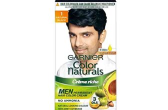 Garnier, Hair Colouring Creme, Long-lasting Colour, Smoothness & Shine, Color Naturals Men, Shade: 1 Natural Black, 30ml + 30g