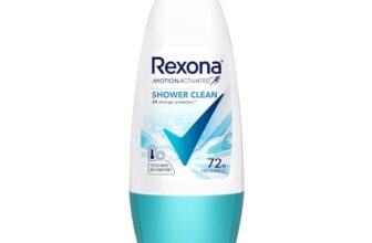Rexona Women Shower Clean Roll-On Motion Activated Deodorant | 72-Hour Freshness | MotionSense™ Technology | Alcohol-Free & Gentle on Skin | 45 ML