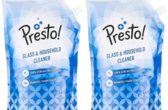 Amazon Brand – Presto! Glass & Household Cleaner | 2 Litre Refill Pouch | 1 L X 2 Packs | Suitable For Glass, Mirrors, Appliances Like Microwaves, Ceramic Tiles, Glazed Tiles, Granite