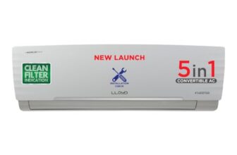 Lloyd 1.5 Ton 5 Star Inverter Split AC (5 in 1 Convertible, Cools Even at 52°C, Smart 4 Way Air Swing, Turbo Cool, Anti Corrosion Coating, 100% Copper, White, GLS18I5KWGGW)