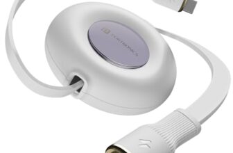 Portronics Upgraded Konnect Recoil 100W Type C to Type C Retractable Cable,Pd Fast Charging,Retractable Charging Cable,Fast Data Transfer,Compatibility with iPhone 15 Series&Type C Smartphones,?White