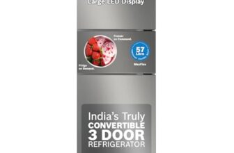 Bosch 303L, 3 Star, MaxFlex Convert Frost Free Triple Door Refrigerator | 8-in-1 Convertible Storage Modes | 57L Extra Convertible Zone | Cool Extend up to 18 hours (CMC33S03NI, Shiny Silver)