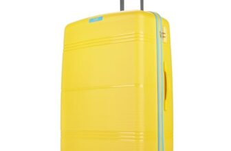 Skybags Large Paratrip Size Hard Luggage (79 Cm) | Polypropylene Luggage Trolley with 8 Spinner Wheels| Bumblebee| Unisex, Yellow