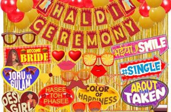 Wobbox Haldi Ceremony Decorations Items, Haldi Decoration Items, Haldi Mehandi wedding Decoration Items-FP3830, 1 banner,bunting banner,party props and balloons