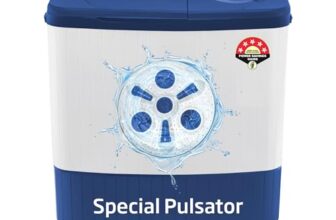 Voltas Beko, A Tata Product 6.5 Kg 5 Star Semi-Automatic Top Loading Washing Machine (WTT65UNX/OK3I0I0W01, Blue, Pulsator wash technology)