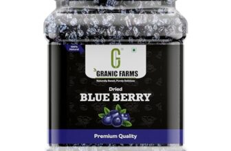 Granic Farms Premium Dried Blueberries Plum 500gm | Blueberries Plum | Whole and Unsweetened | Vegan and Gluten Free – Vitamin Rich | Low Fat Healthy Snacks | Dried Blueberries 500gm